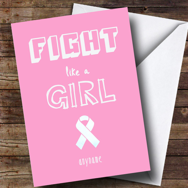 Cancer Fight Girl Personalised Card