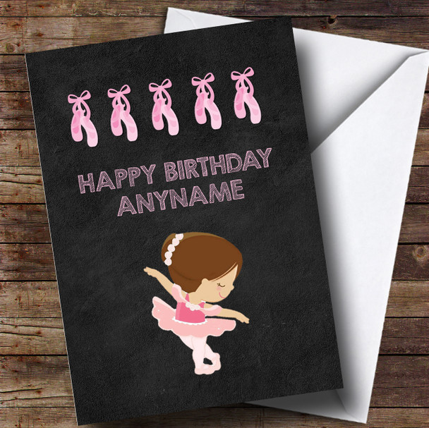 Chalk Pink Ballet Children's Birthday Personalised Card