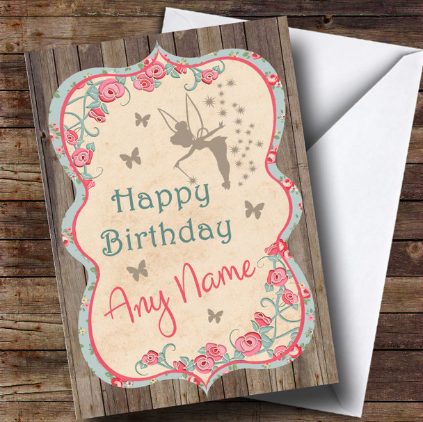 Shabby Chic Fairy Children's Birthday Personalised Card