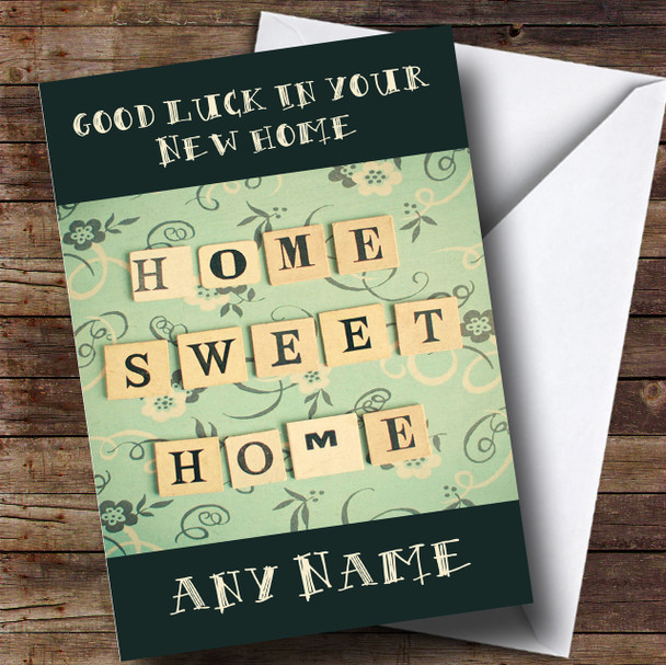 Green Home Sweet Home New Home Personalised Card