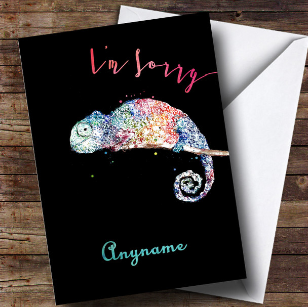 Chameleon Sorry Personalised Card