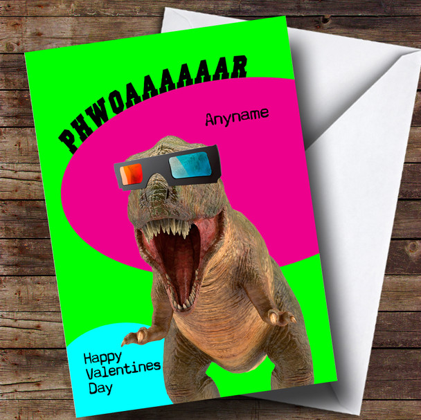 Funny Dinosaur T-Rex Valentines Personalised Card