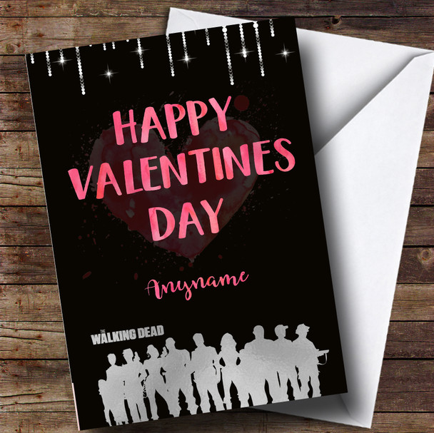 Walking Dead Sparkle Valentines Personalised Card