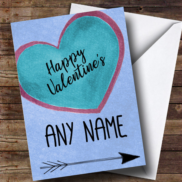 Pretty Hearts Blue Valentines Personalised Card