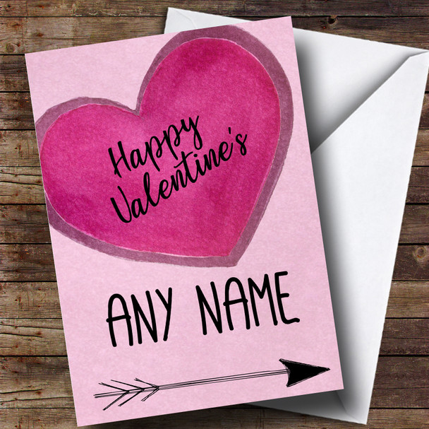 Pretty Hearts Pink Valentines Personalised Card