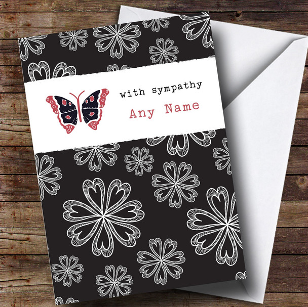 Personalised With Sympathy Butterfly Sympathy Card