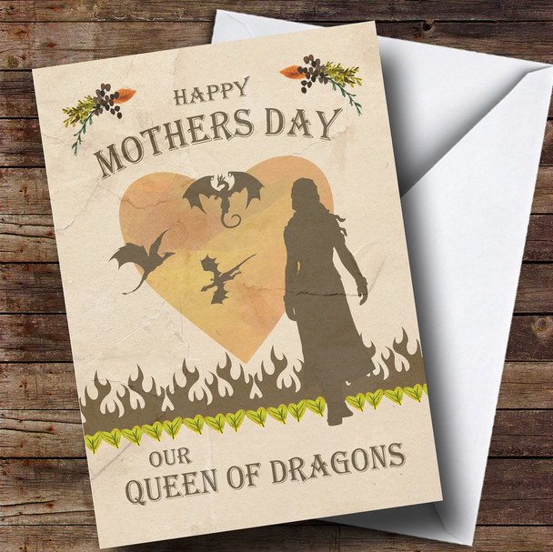 Personalised Game Of Thrones Real Queen Of Dragons Mother's Day Card