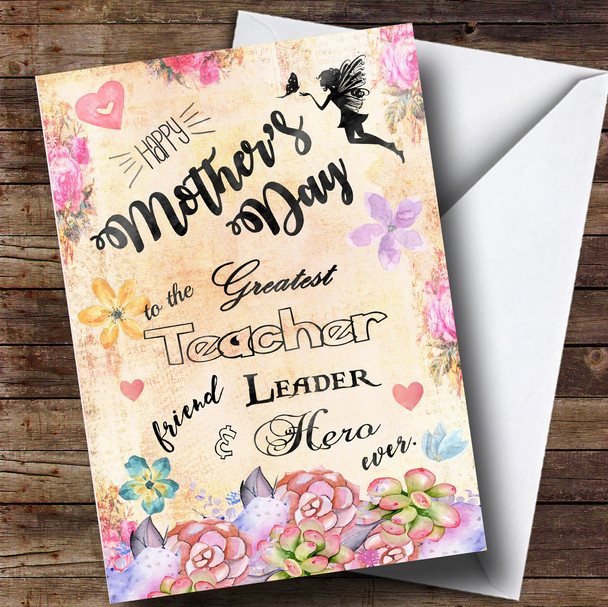 Personalised Fairy Script Inspiration Mother's Day Card