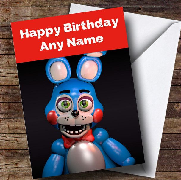 Personalised Fnaf Five Nights At Freddy's Toy Bonnie Children's Birthday Card