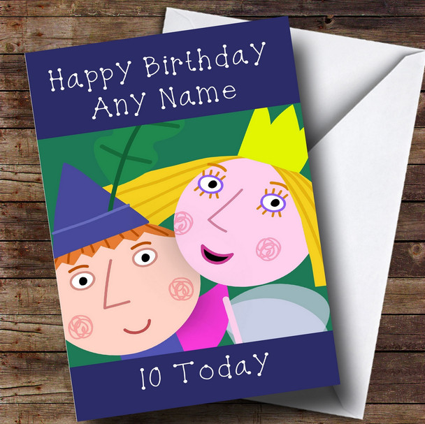 Personalised Ben & Hollys Little Kingdom Purple Children's Birthday Card