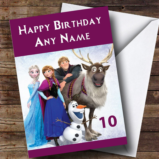 Personalised Disney Frozen Dark Purple Children's Birthday Card