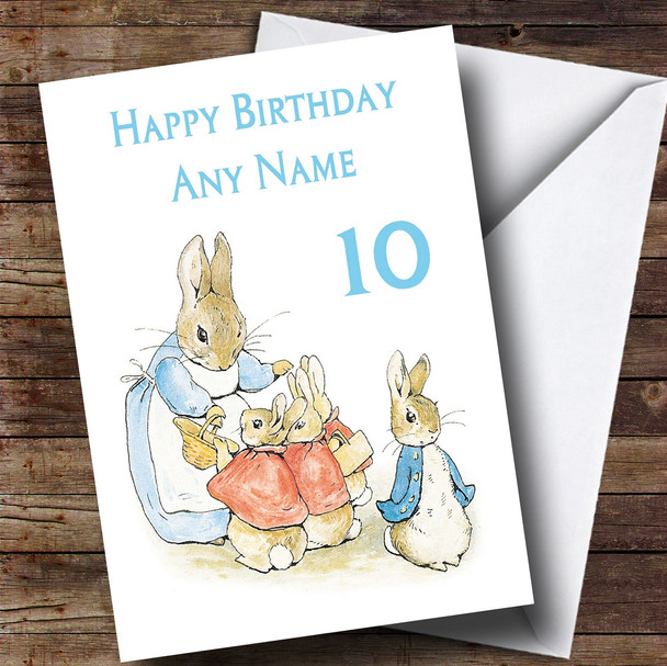 Personalised White Peter Rabbit Children's Birthday Card