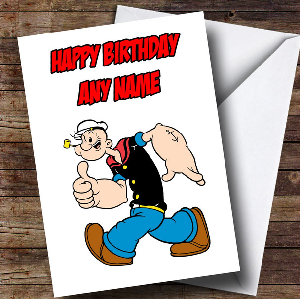 Personalised Popeye White Children's Birthday Card