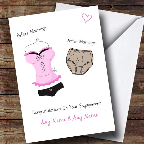 Personalised Funny Underwear Engagement Card