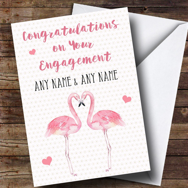 Personalised Flamingo Engagement Card