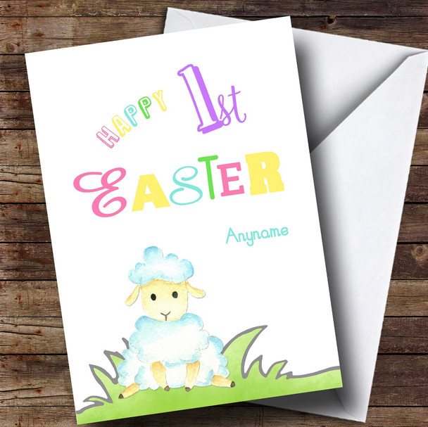 Personalised Colourful Text Lamb Easter Card