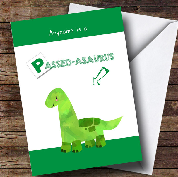 Personalised Funny Passed Dinosaur Passed Driving Test Card