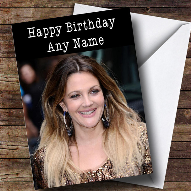 Personalised Drew Barrymore Celebrity Birthday Card