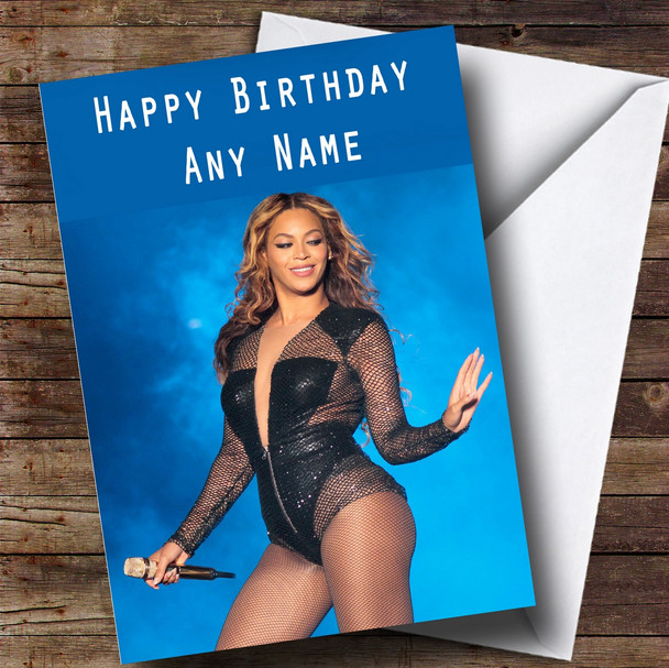 Personalised Beyonc?® Blue Celebrity Birthday Card