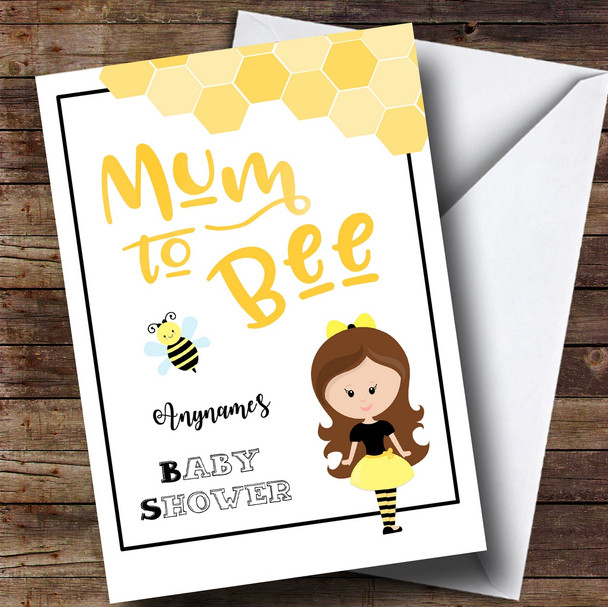 Personalised Mum To Be Brown Baby Shower Card
