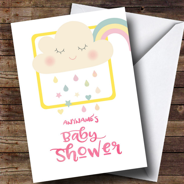Personalised Rain Cloud Baby Shower Card