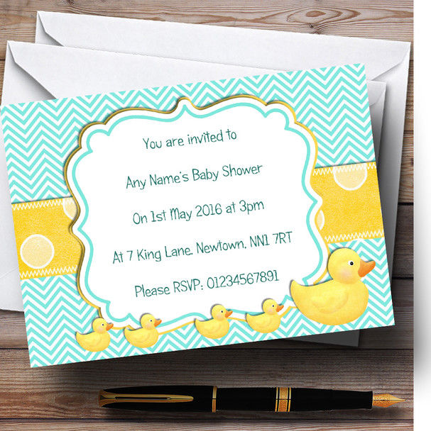 Rubber Duckling Personalised Baby Shower Invitations