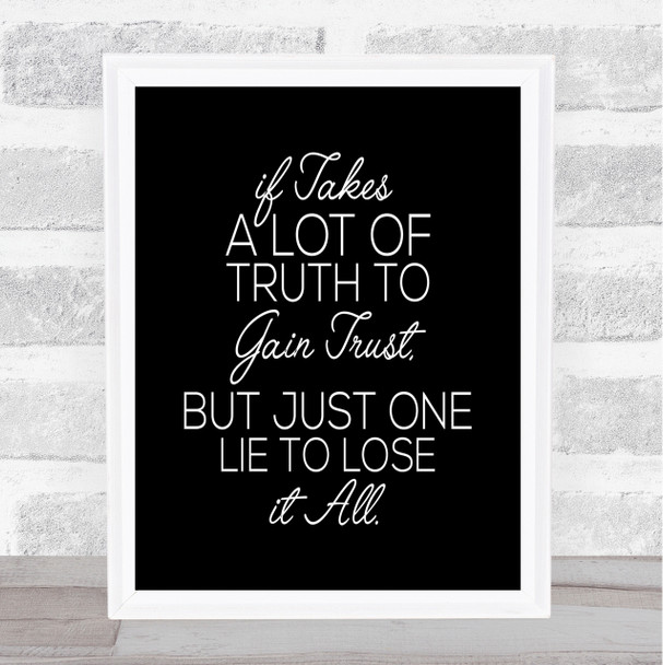A Lot Of Truth Quote Print Black & White