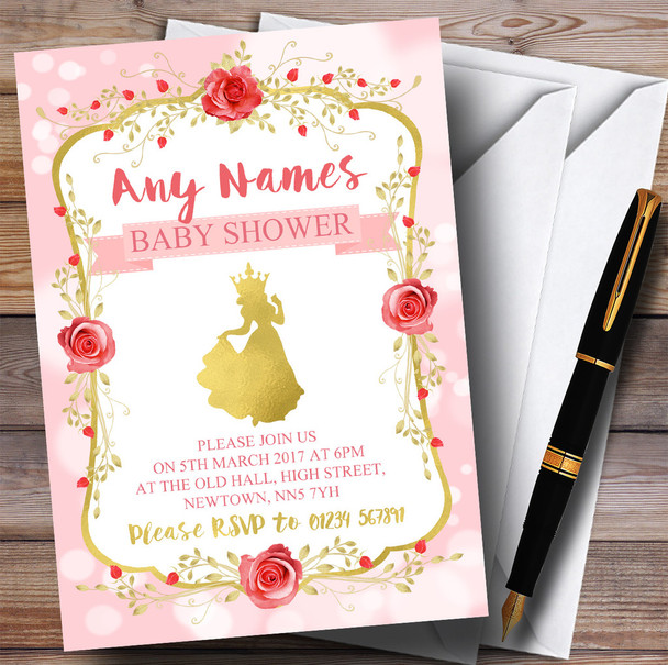 Pink Princess Invitations Baby Shower Invitations