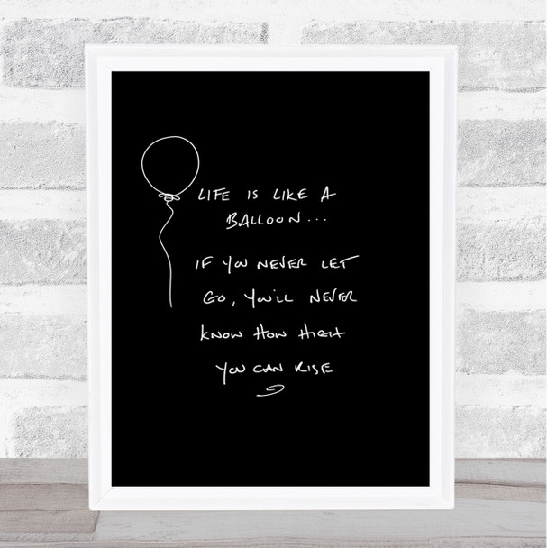 Balloon Quote Print Black & White