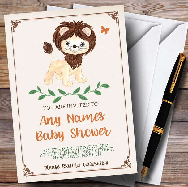 Cute Little Lion Invitations Baby Shower Invitations