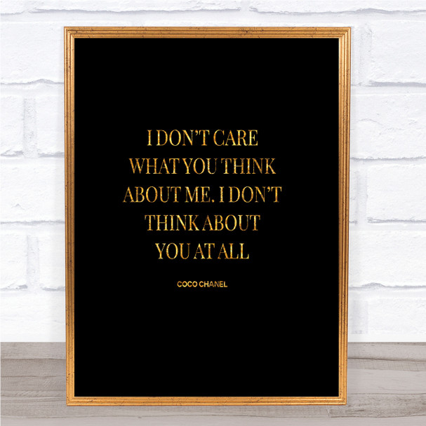 Coco Chanel I Don't Care What You Think Quote Print Poster Word Art Picture