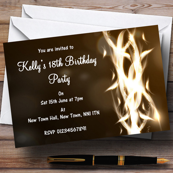 Brown Feather Flame Personalised Party Invitations