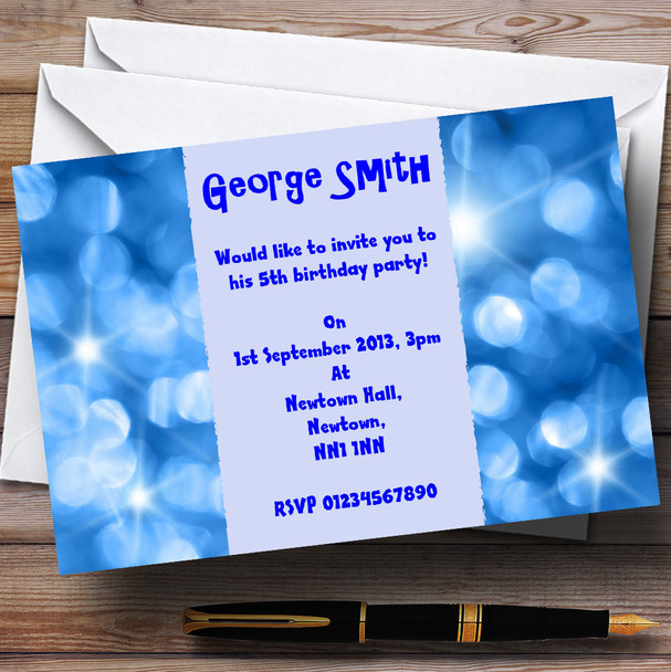 Blue Lights Personalised Party Invitations
