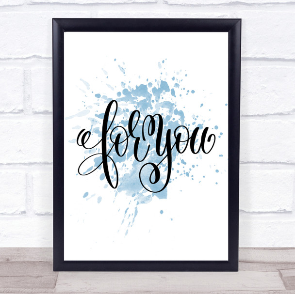 Christmas For You Inspirational Quote Print Blue Watercolour Poster