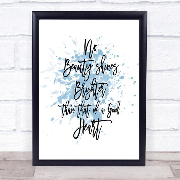 Good Heart Inspirational Quote Print Blue Watercolour Poster