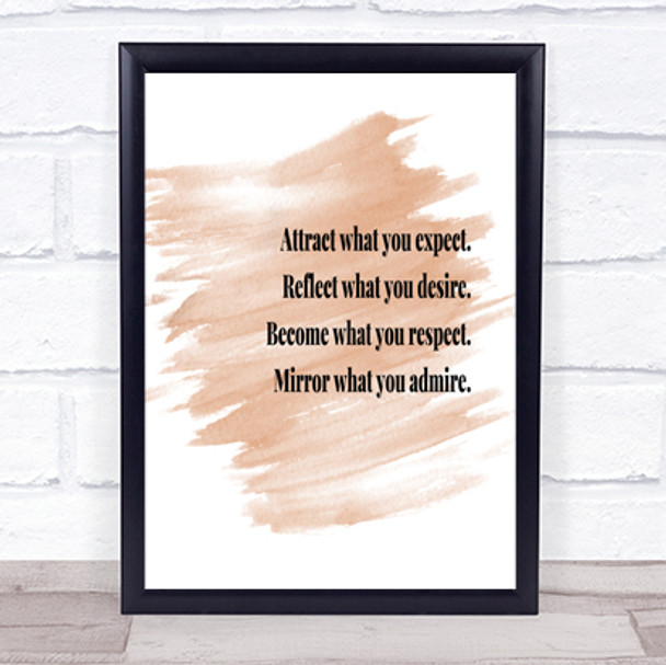 Attract What You Expect Quote Print Watercolour Wall Art