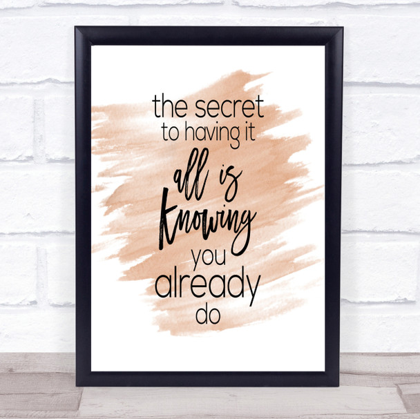 Having It All Quote Print Watercolour Wall Art