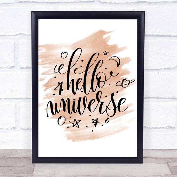 Hello Universe Quote Print Watercolour Wall Art