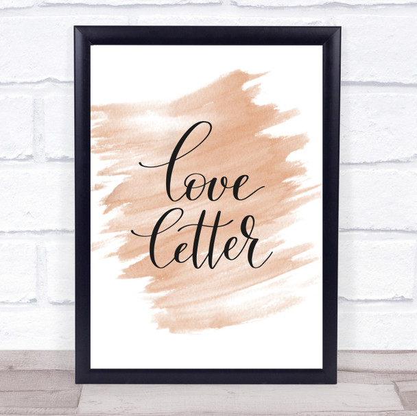 Love Letter Quote Print Watercolour Wall Art