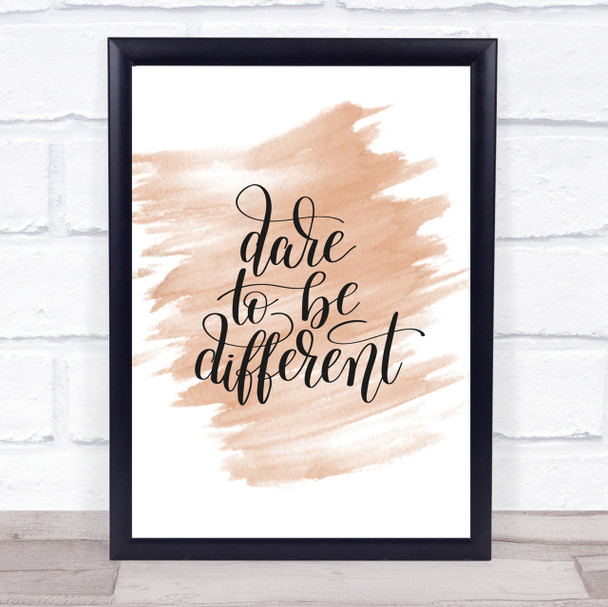 Be Different Swirl Quote Print Watercolour Wall Art