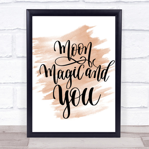 Moon Magic You Quote Print Watercolour Wall Art