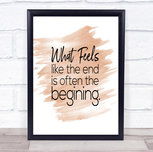 Often The Beginning Quote Print Watercolour Wall Art
