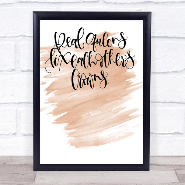 Queens Fix Crowns Quote Print Watercolour Wall Art