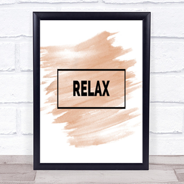 Relax Boxed Quote Print Watercolour Wall Art