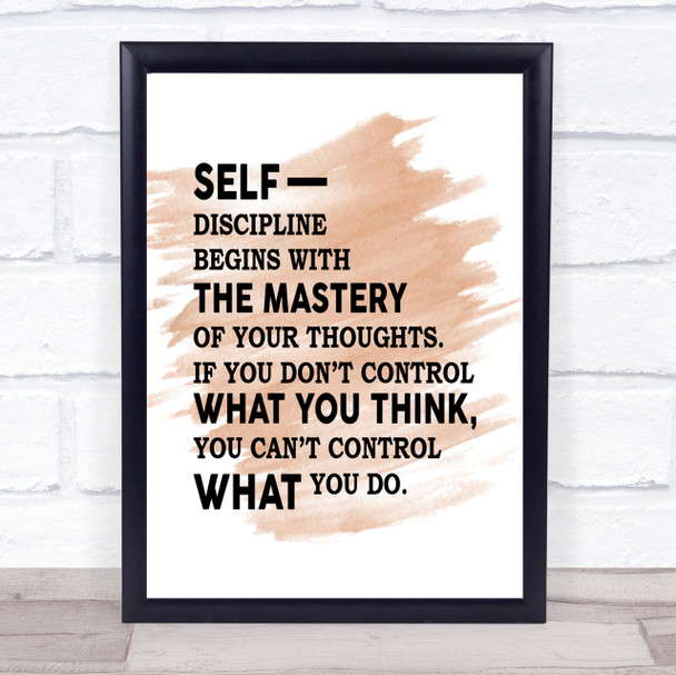 Self Discipline Quote Print Watercolour Wall Art