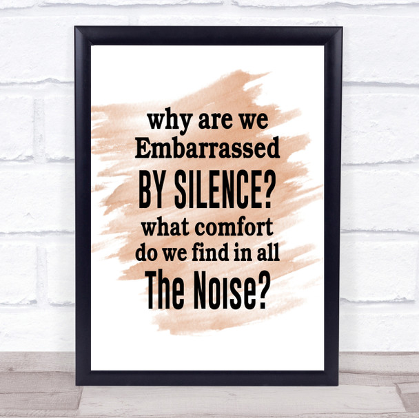 Silence Quote Print Watercolour Wall Art