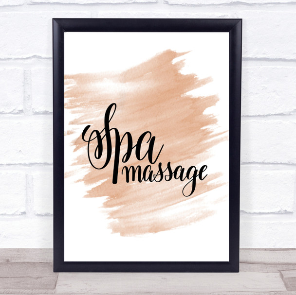 Spa Massage Quote Print Watercolour Wall Art