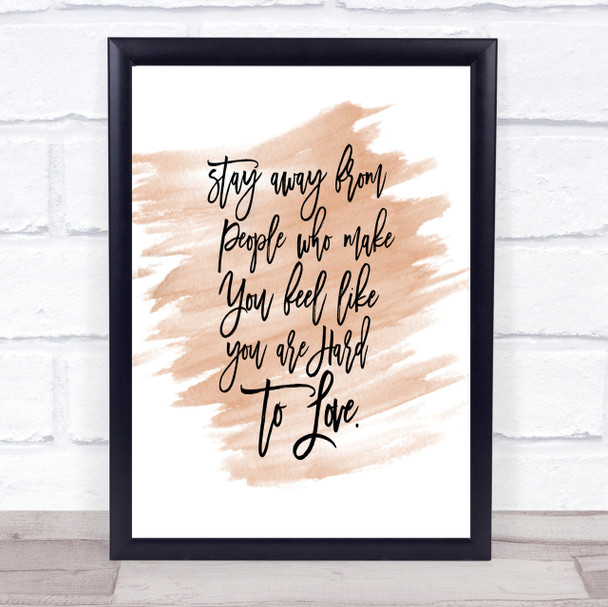 Stay Away Quote Print Watercolour Wall Art