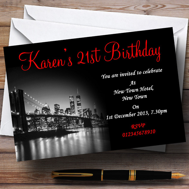 New York Personalised Party Invitations