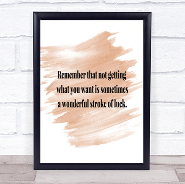 Stroke Of Luck Quote Print Watercolour Wall Art